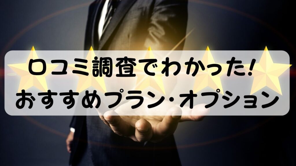 口コミ調査でわかった！おすすめプラン・オプション
