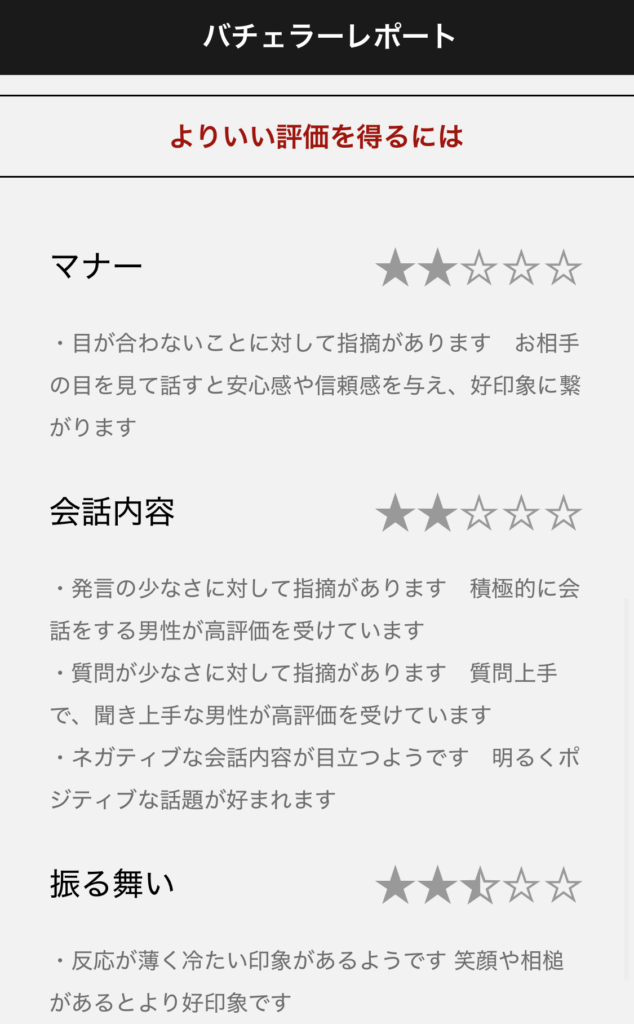 バチェラーレポートの改善点