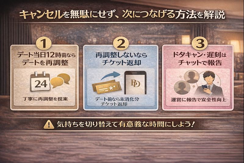バチェラーデートでキャンセルされた時の対応方法