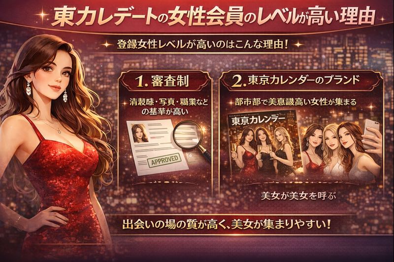 東カレデートの女性会員のレベルが高い理由
