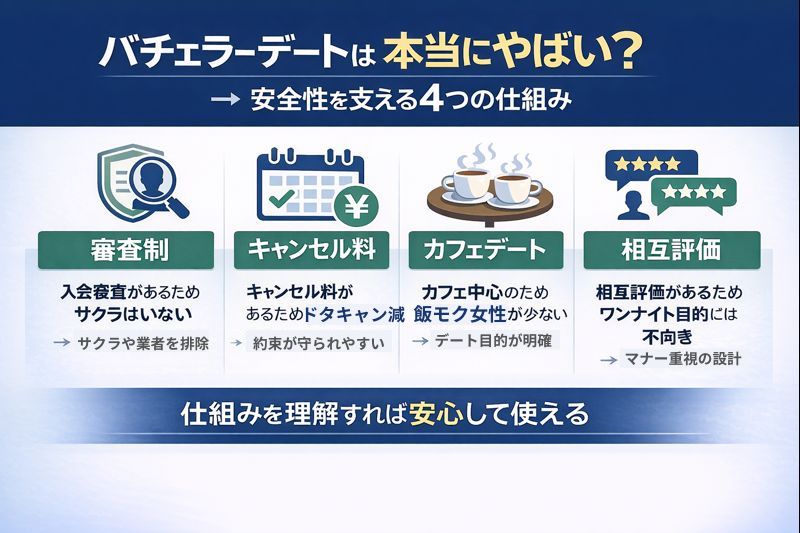 バチェラーデートは本当にやばい？安全性を徹底解説