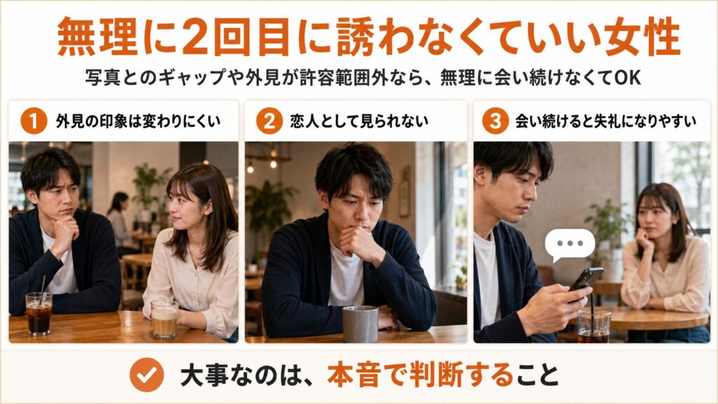 無理に2回目に誘わなくていい女性