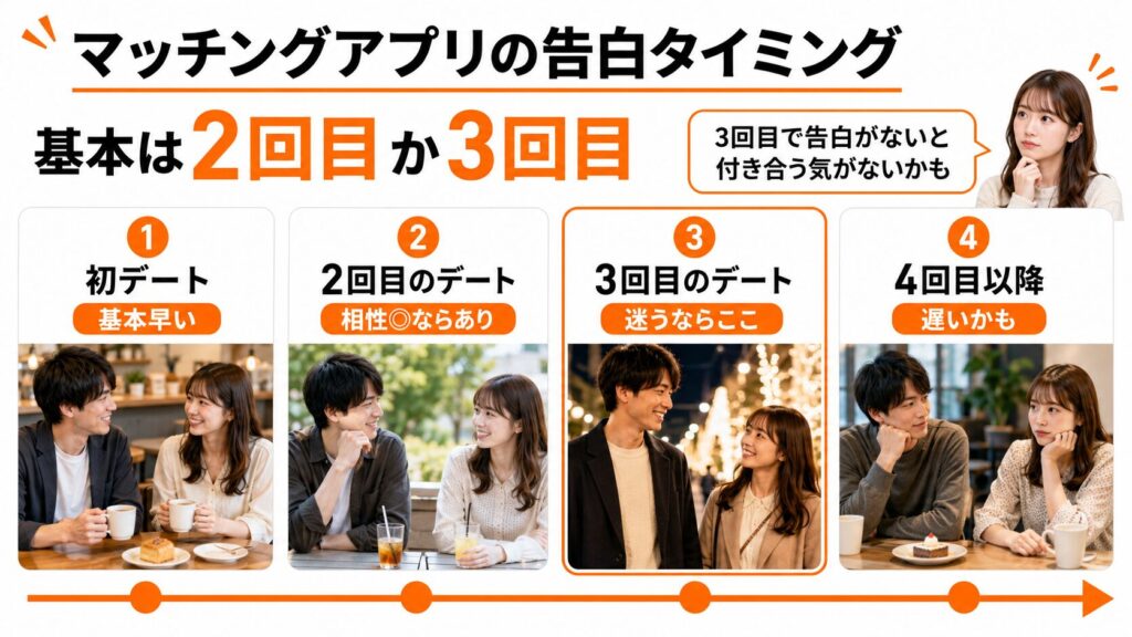 マッチングアプリの告白タイミング