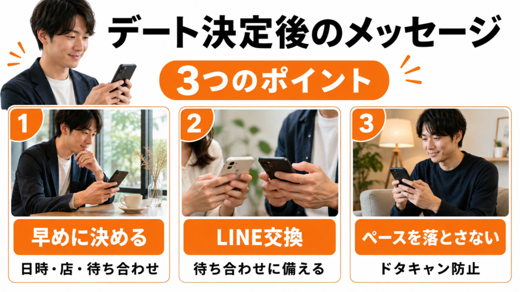 デート約束後のメッセージ