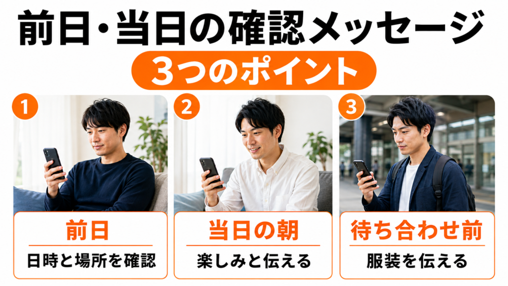 前日・当日の確認メッセージ