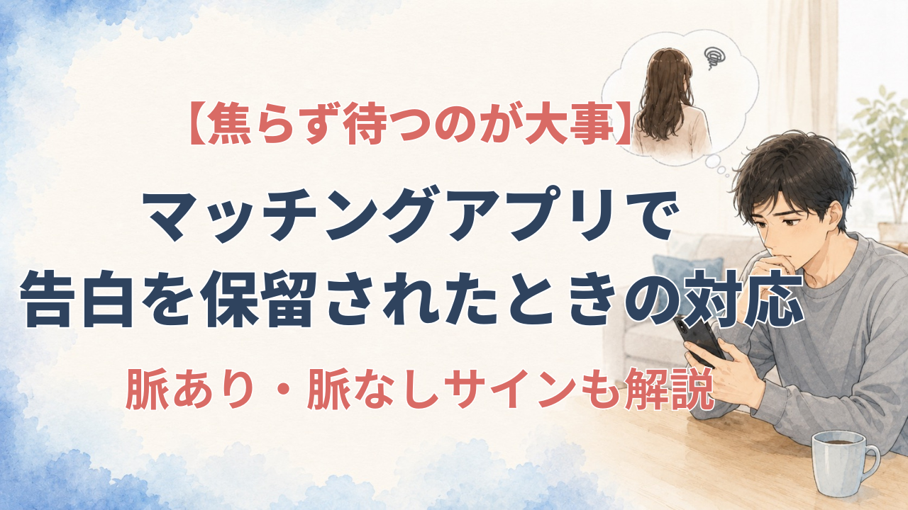 マッチングアプリで告白を保留されたらどうする？待つ期間と脈あり・脈なしサイン